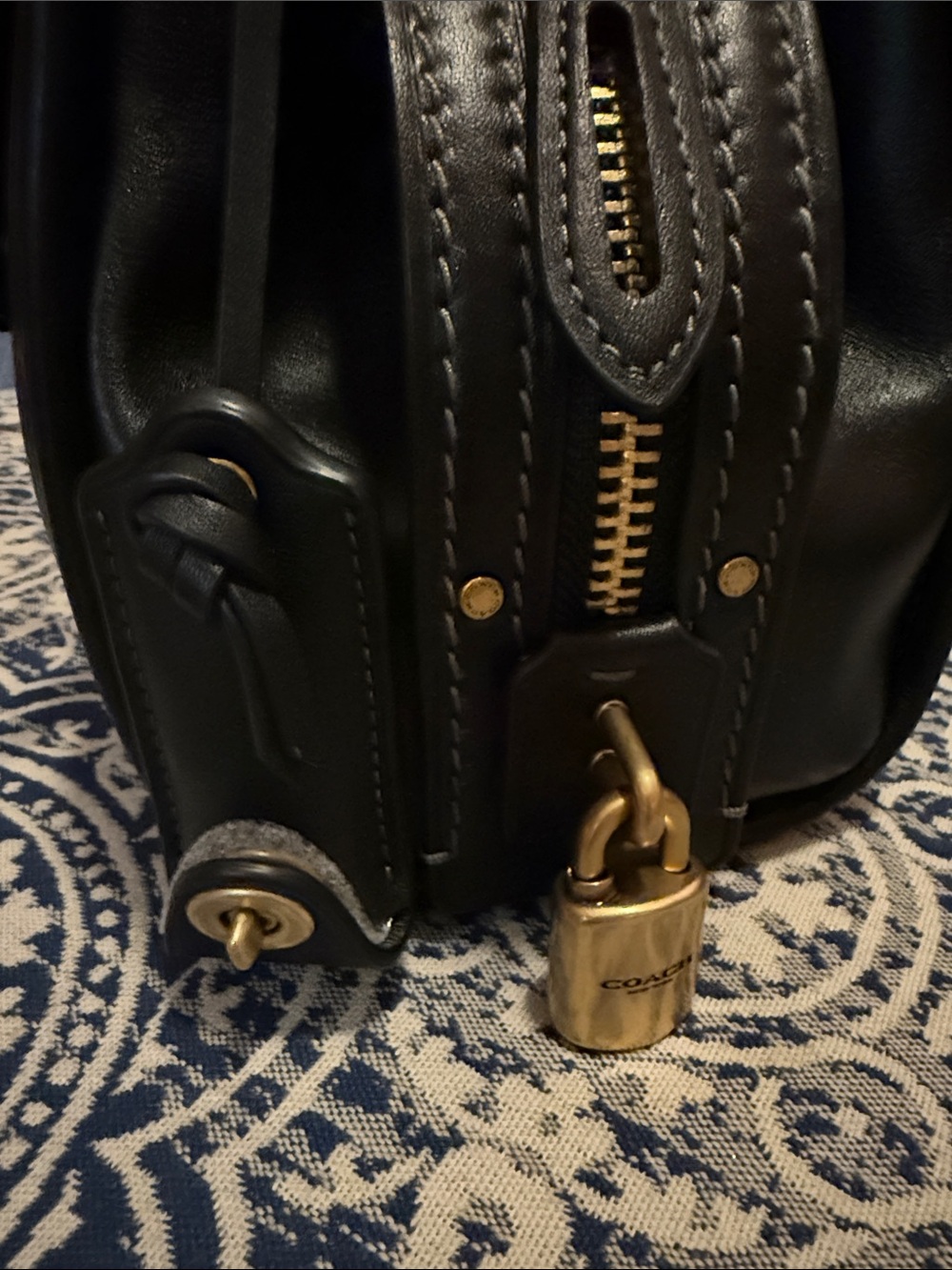 NEW****^Coach Rogue 34 Black Leather Shoulder Bag with Gold Accents - Picture 11 of 11